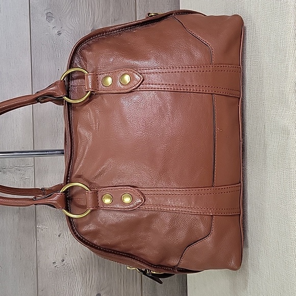 Frye Brown Leather Satchel Hand Bag Purse - Picture 4 of 13